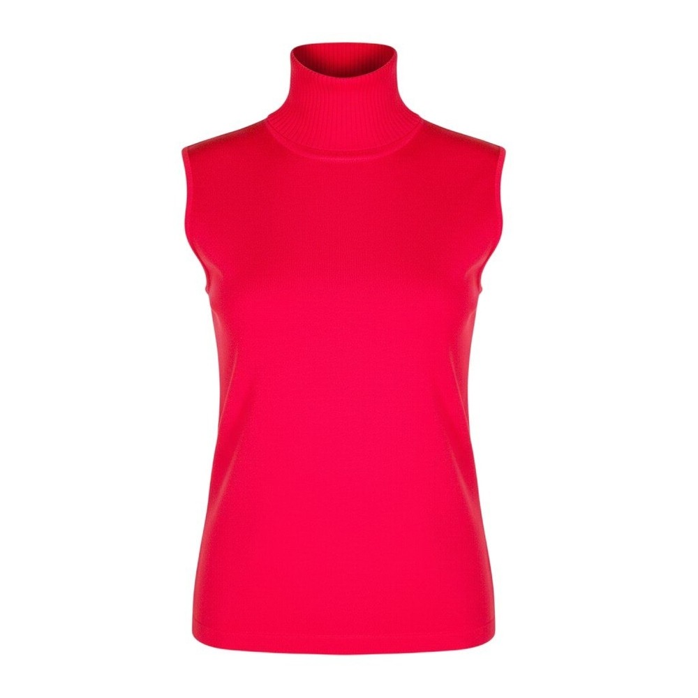Vintage Company Ellen Tracy Red 100% Wool Sleeveless Turtleneck Sweater Size XL
